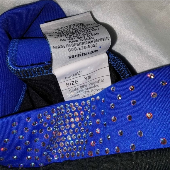 Blue and Black Kids Cheer Uniform - Picture 3 of 5